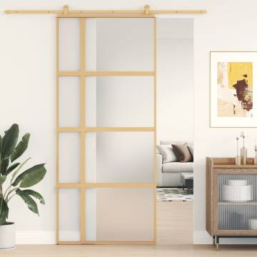 Gold Sliding Door 90x205 cm with Frosted ESG Glass | HipoMarket