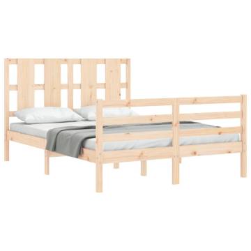 Bed Frame with Headboard 120x200 cm - Solid Wood Design