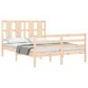 Bed Frame with Headboard 120x200 cm - Solid Wood Design