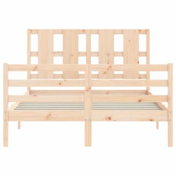 Bed Frame with Headboard 120x200 cm - Solid Wood Design