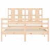 Bed Frame with Headboard 120x200 cm - Solid Wood Design