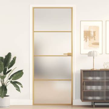 Interior Door Slim Golden | Tempered Glass & Aluminium 83x201.5cm