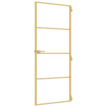 Interior Door Slim Golden | Tempered Glass & Aluminium 83x201.5cm