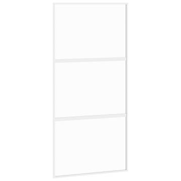 Sliding Door White 102.5x205 cm - Tempered Glass & Aluminium