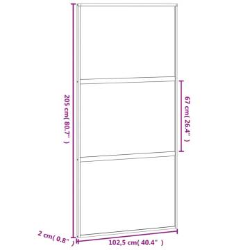 Sliding Door White 102.5x205 cm - Tempered Glass & Aluminium