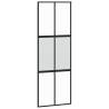 Sliding Door Black 76x205 cm | Tempered Glass & Aluminium