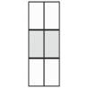 Sliding Door Black 76x205 cm | Tempered Glass & Aluminium