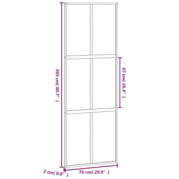 Sliding Door Black 76x205 cm | Tempered Glass & Aluminium