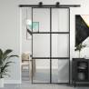 Sliding Door Black 102.5x205 cm Tempered Glass and Aluminium Colour black & transparent & matt Size 102.5 x 205 cm Quantity in Package 1 Pattern 3x2 grids 