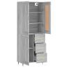 Stylish Highboard Grey Sonoma - 69.5x34x180 cm Engineered Wood