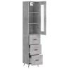 Elegant Highboard in Concrete Grey - 34.5x34x180 cm