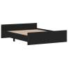 Black Bed Frame with Headboard & Footboard - 140x200 cm