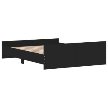 Black Bed Frame with Headboard & Footboard - 160x200 cm | Hipomarket