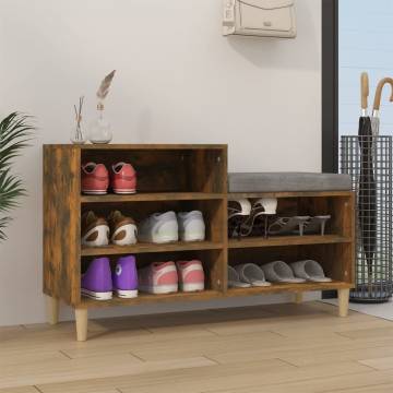 Shoe Cabinet Smoked Oak - Stylish Storage 102x36x60 cm