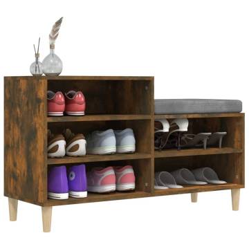 Shoe Cabinet Smoked Oak - Stylish Storage 102x36x60 cm