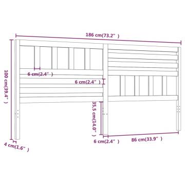 Stylish Solid Wood Pine Bed Headboard | 186x4x100 cm