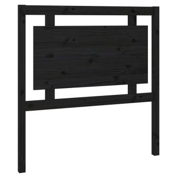 Stylish Black Bed Headboard - Solid Pine Wood 95.5x4x100 cm