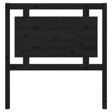 Stylish Black Bed Headboard - Solid Pine Wood 95.5x4x100 cm