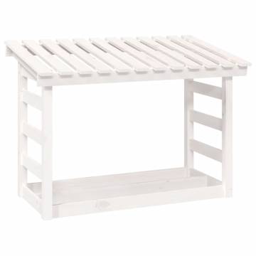 Firewood Rack White 108x64.5x78 cm | Solid Pine Wood Storage