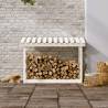 Firewood Rack White 108x64.5x78 cm | Solid Pine Wood Storage