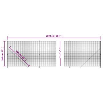 Wire Mesh Fence with Flange Green 1.6x25 m - Durable & Versatile