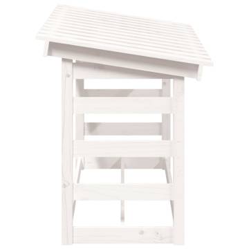 Firewood Rack White 108x64.5x78 cm | Solid Pine Wood Storage