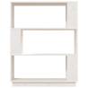 Book Cabinet & Room Divider - White Solid Pine 80x25x101 cm