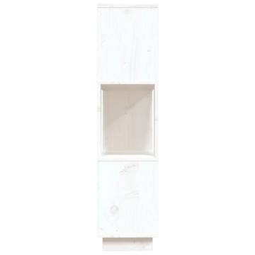 Book Cabinet & Room Divider - White Solid Pine 80x25x101 cm