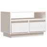 White TV Cabinet 60x35x37 cm Solid Pine | Stylish & Durable