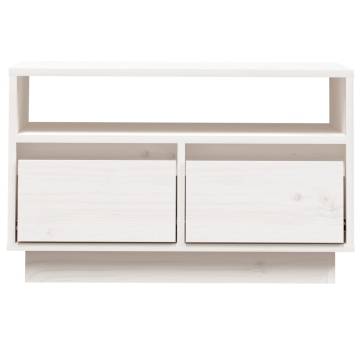 White TV Cabinet 60x35x37 cm Solid Pine | Stylish & Durable