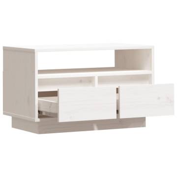 White TV Cabinet 60x35x37 cm Solid Pine | Stylish & Durable