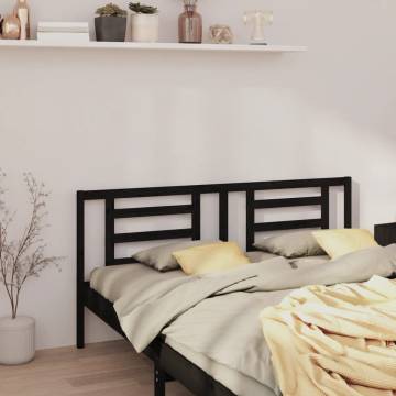 Black Pine Wood Bed Headboard - Stylish & Modern Design