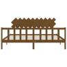 Honey Brown Solid Wood Bed Frame with Headboard - 200x200 cm