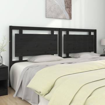 Black Solid Pine Wood Bed Headboard - Stylish & Rustic Design