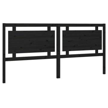 Black Solid Pine Wood Bed Headboard - Stylish & Rustic Design