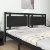 Black Solid Pine Wood Bed Headboard - Stylish & Rustic Design