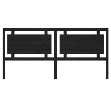 Black Solid Pine Wood Bed Headboard - Stylish & Rustic Design