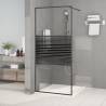 Walk-in Shower Wall Black 90x195 cm Clear ESG Glass Colour black Size 90 x 195 cm Model striped 