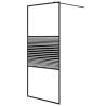 Walk-in Shower Wall Black 90x195 cm - Clear ESG Glass