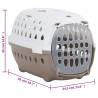 Durable Pet Transport Box - White & Brown | 50x34.5x32 cm