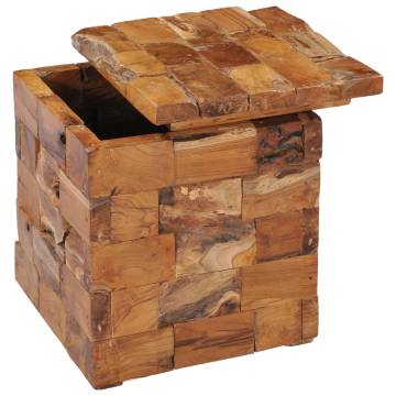 Storage Stool in Solid Teak Wood - Timeless Home Decor