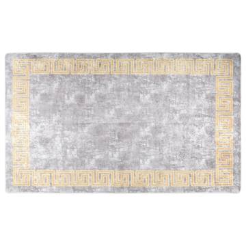 Washable Grey and Gold Rug 150x230 cm | Anti Slip & Stylish