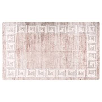 Washable Beige Rug 150x230 cm - Anti Slip & Soft Velvet