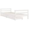 Kids Bed Frame with Drawers - White Solid Pine 90x190 cm