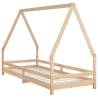 Kids Bed Frame 90x200 cm Solid Wood Pine - Fun & Durable