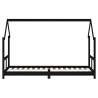 Kids Bed Frame Black 80x200 cm Solid Wood Pine | HipoMarket