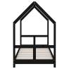 Kids Bed Frame Black 80x200 cm Solid Wood Pine | HipoMarket