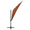 4-Tier Terracotta Parasol with Aluminium Pole - 250x250 cm