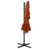 4-Tier Terracotta Parasol with Aluminium Pole - 250x250 cm