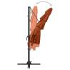 4-Tier Terracotta Parasol with Aluminium Pole - 250x250 cm